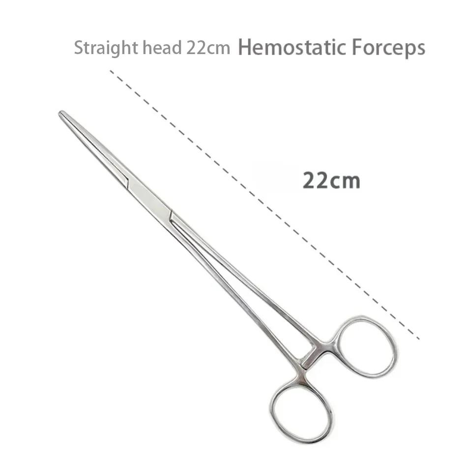 1pc Stainless Steel Hemostatic Forceps Surgical Forceps Tool Hemostat Locking Clamps Forceps Fishing Pliers Curved/Straight Tip 3