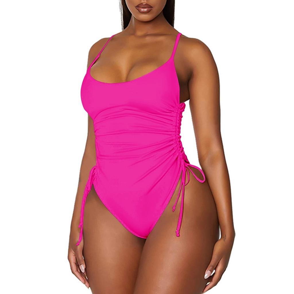 Women's Fashion Sexy Solid Color One-Piece Bikini Beach Swimsuit