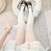 Black Bow Pussy Tail Knee Socks Sweet Jk Girlie Cute Thigh Socks Lolita Velvet Fake High