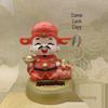 Solar-Powered God of Wealth Nodding Figurine - Car Console Ornament for New Year