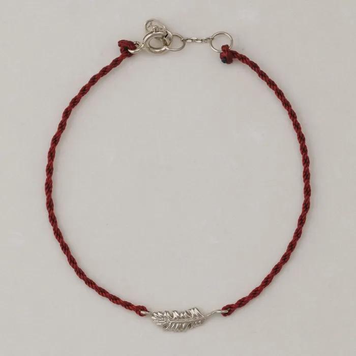 [14k]_feather of freedom cord bracelet.