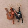 New Creative PU Guitar Pendant Access Card Bag Accessories Beaded Keychain Small Gifts Car Hanging Accessories