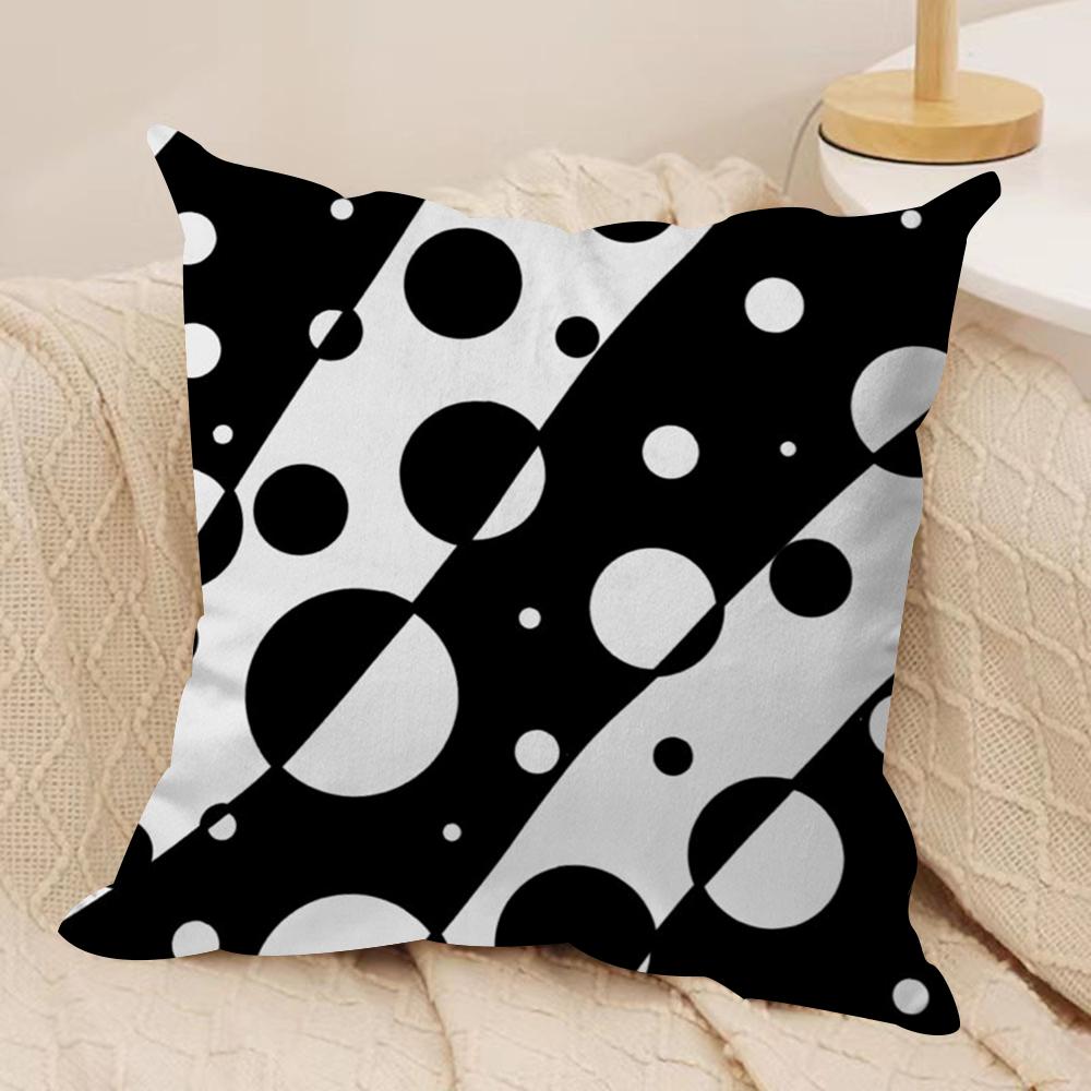 Advanced Black White Cushion Cover Pillowcase Ultra Soft Skin Friendly Fabric Cloud Like Comfort & Concealed Zipper