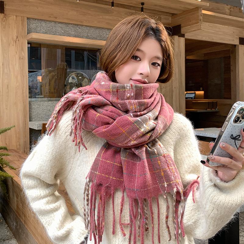 Warm scarf High-end girl sweet and cute imitation cashmere versatile scarf