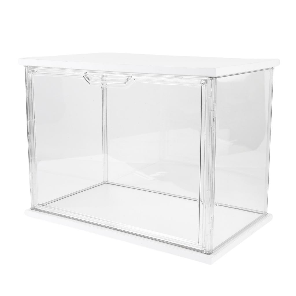 Clear   Display Case Plastic Display Box for Collectibles Doll Home Storage Organizing Toys Wood Base 14.3x8.7 .7in