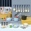 Simulated Cooking Pretending To Play Games,32PCS Kitchenware Set for Boys Girls Children's Mini Simulated Small Kitchen Toy Set