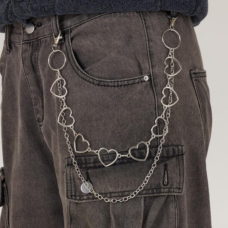 Personalized Punk Pendant Pants Chain For Women Men Fashion Metal Geometric Hollow Jeans Chain Body Jewelry Accessories