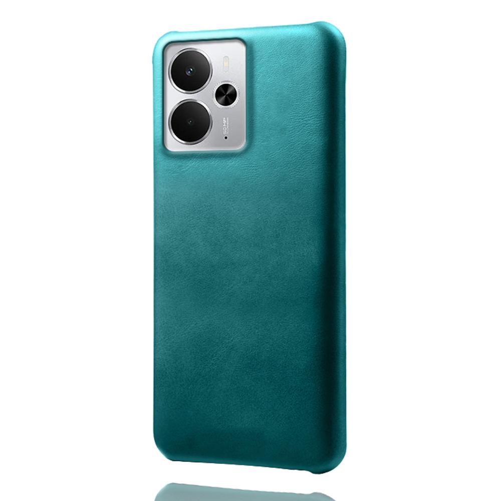 For Realme 14 5G Case Calf Texture PU Leather Hard PC Protective Phone Cover