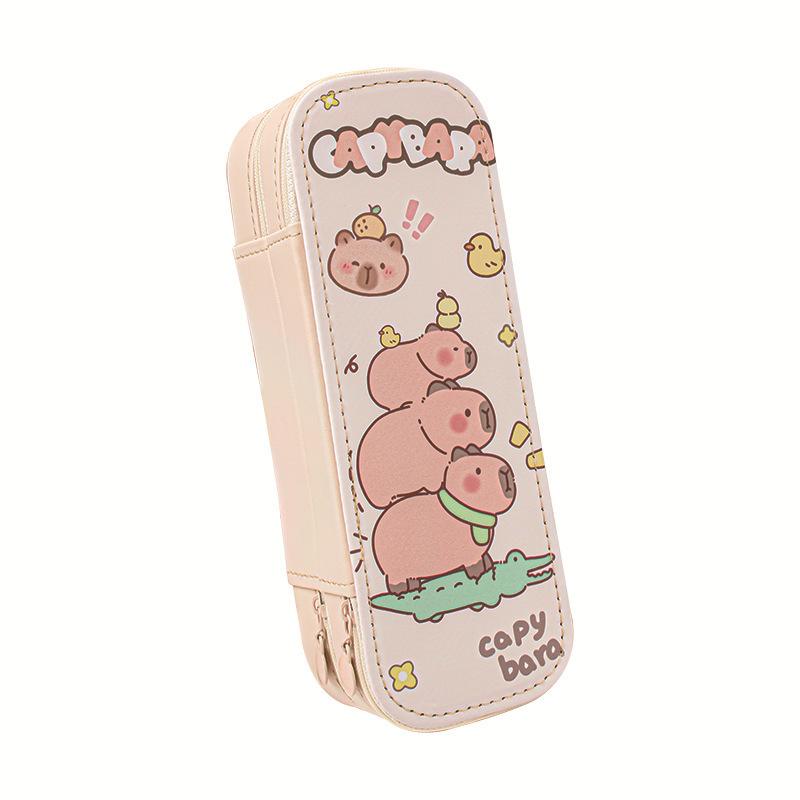 

Kawaii Capybara пеналы большой емкости двухслойный пенал держатель коробка канцелярские принадлежности для школы и офиса B