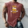 Men Sleeveless Tank Top Loose Fit Casual Streetwear Beer Festival Graphic Printed Muscle Shirt Summer Vacation Workout Gym Vest
