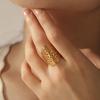 Hecate Wheel Adjustable Rings Women Stainless Steel Gold Finger Ring Ancient Greek Goddess Amulet Jewelry Gift
