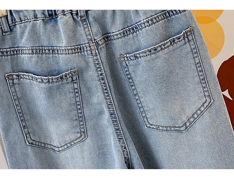 Girls' Trendy Spring 2025 Loose Wide-Leg Jeans - Casual, Straight-Leg Style for Middle and Big Kids
