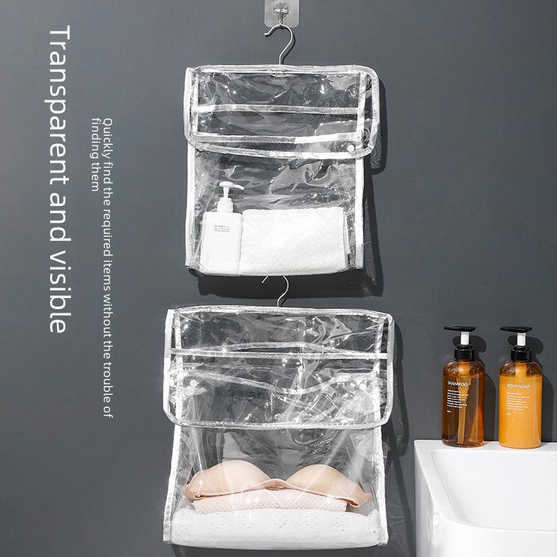 Transparent Waterproof Hanging Toiletries & Clothing Storage Bag for Bathroom or Dorm