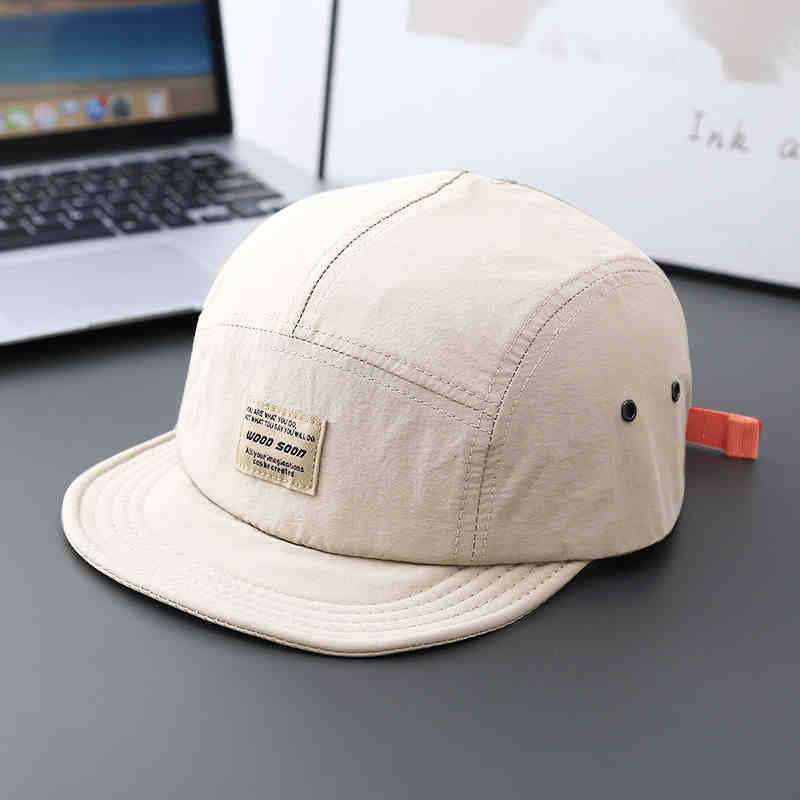 Snabbtorkande Japansk Stil Kort Brätte Retro Femdelad Hatt Utomhus Anknäbb Keps Fyra Årstider Mjukt Brätte Basebollkeps