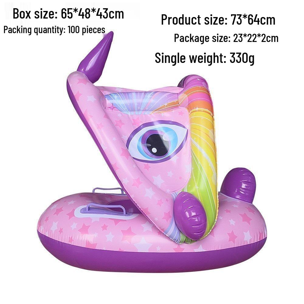 Large Toddler Boat-Themed Swimming Ring with Canopy & Steering Wheel