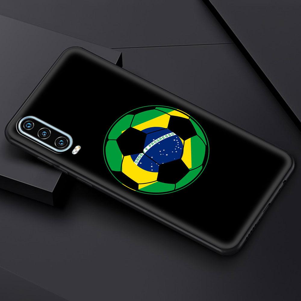 Brazil Brazilian Flag Football Phone Case For Huawei P30 Lite P50 Pro P20 P40 Lite E P Smart Z 2021 Y6 Y7 Y9 2019 Y6p Y9s Cover