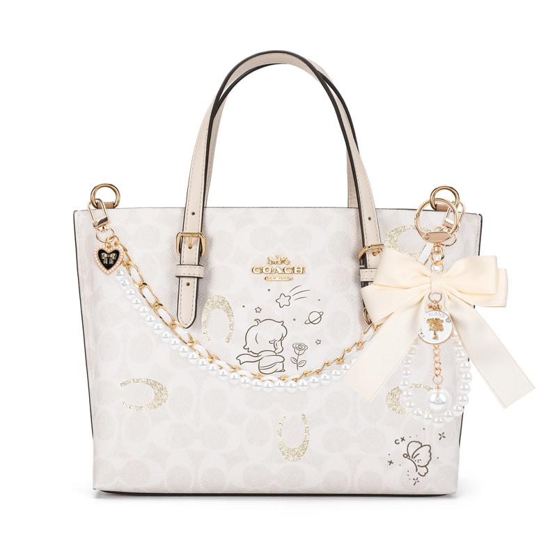 

COACH handbag [Customized bag] CityMollie 25 Mollie slow-engraved classic presbyopic print, fashionable, versatile, commuting Little Prince Gift Bag білий