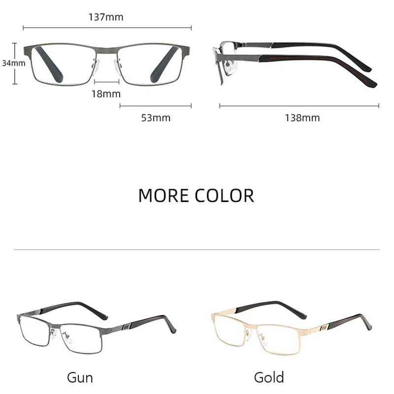 Stainless Steel Men Business Reading Glasses for Reader Mens Presbyopia Optical Eyeglasses +1.0 1.5 2.0 2.5 3.0 3.5 4.0
