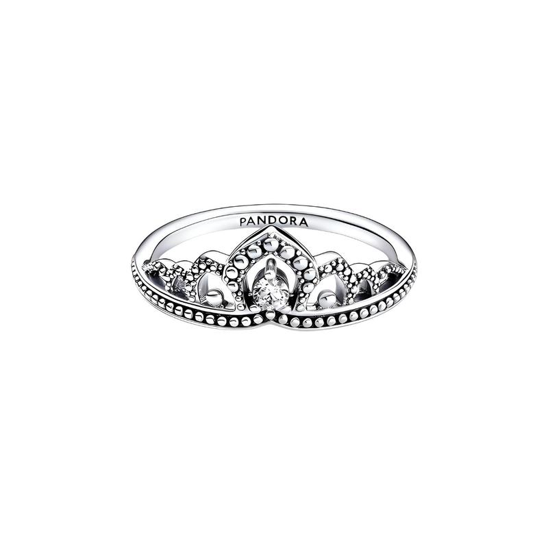 Pandora Fashionable Seven Vaulted Hollow Crown 925 Silver Ring Women's Silver Silver ring 13