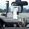 Rearview Mirror Phone Holder, 360° Rotatable and Retractable Car Phone Mount, Multifunctional