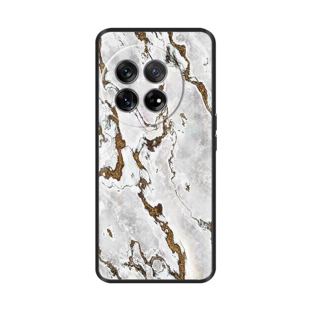 Painted Cover For OnePlus 12 Case Black Silicone Soft Luxury Phone Back Cover For One Plus 12 OnePlus12 5G Fundas Cases Hoesje