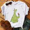 NO DRAMA LLama TShirts Women Funny Printed Llama T Shirt Femme Women Cartoon Short Sleeve White Tops Christmas Tshirt Clothes