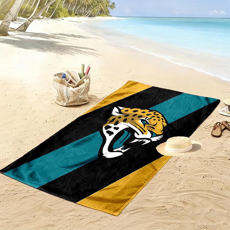 Jacksonville Jaguars Print Beach Towel, Large Soft Quick Dry Towel for Beach Camping Swimming