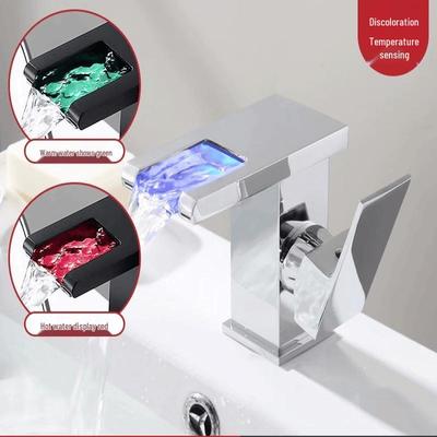 TLXT Color-Changing Temperature Control Waterfall Basin Faucet