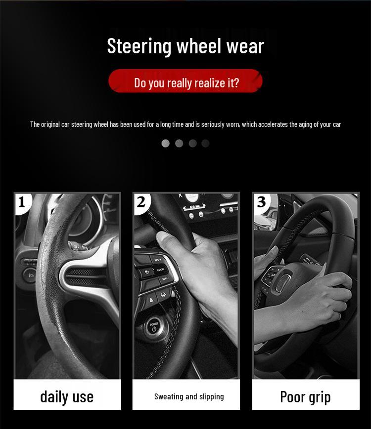 Ultra-Thin Suede Carbon Fiber Steering Wheel Cover for 11-15 Toyota Yizhi