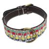 New Luxury Retro Knitted Embroidered Leather Dog Collar Soft and Adjustable Cowhide Dog Collar