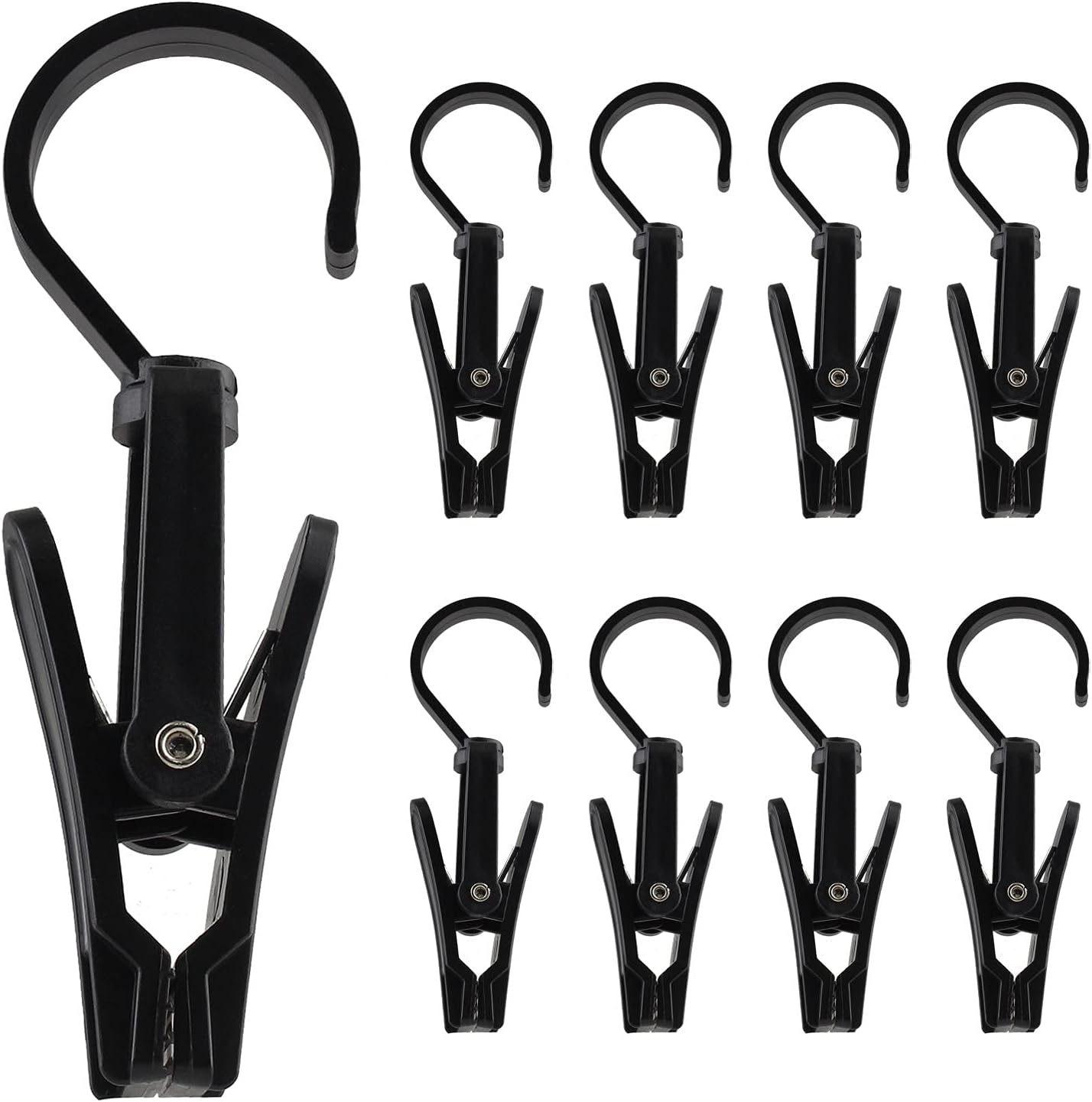 Ultra-Strong Rotating Plastic Hook: Curtain & Beach Towel Clip, Clothes Pin for Household Laundry 2pcs чёрный