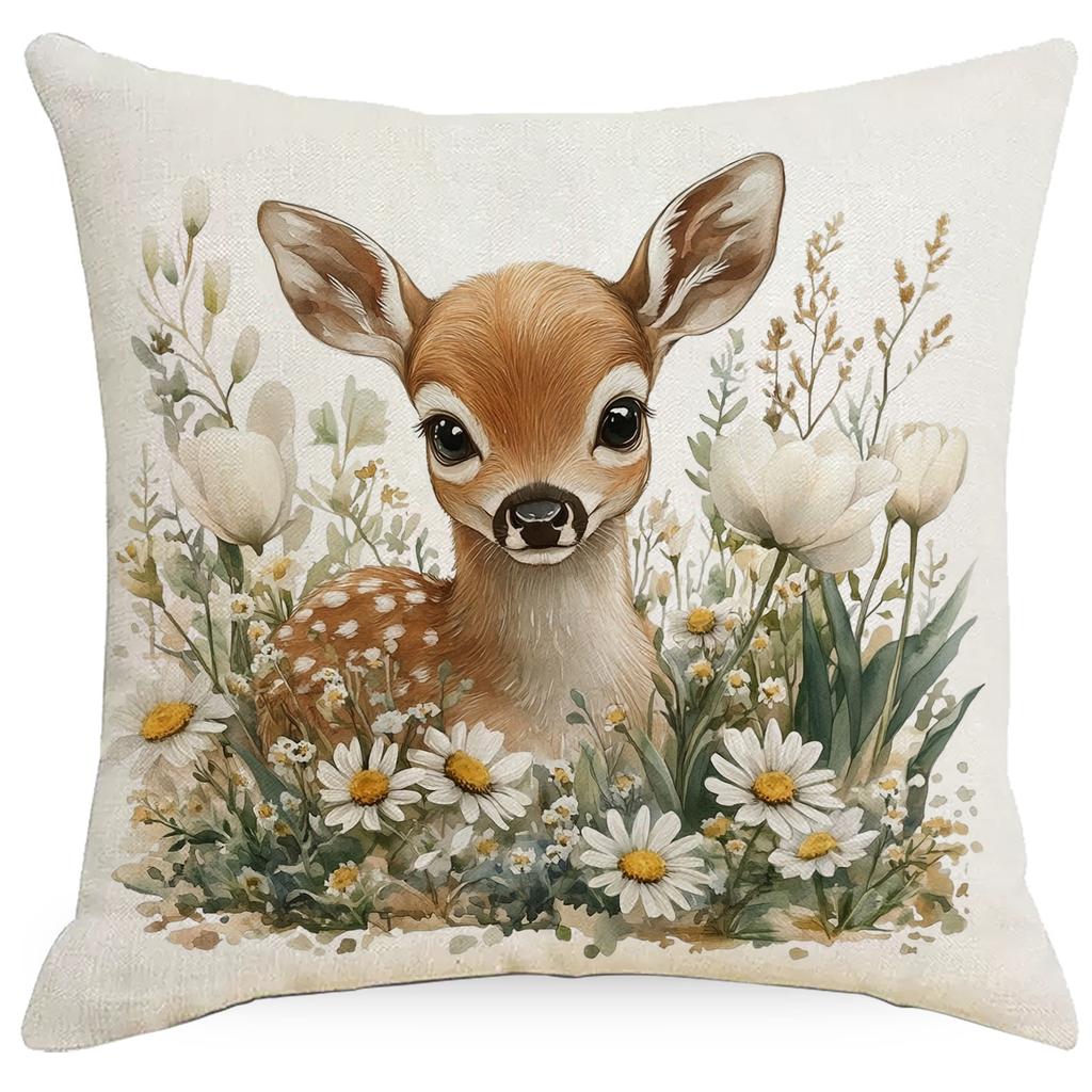 Retro Farmhouse Pillowcase Floral Animal Home Sofa Cushion Pillowcase