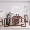 New Chinese Style Elm Wood Tea Table and Chair Set for Home or Office