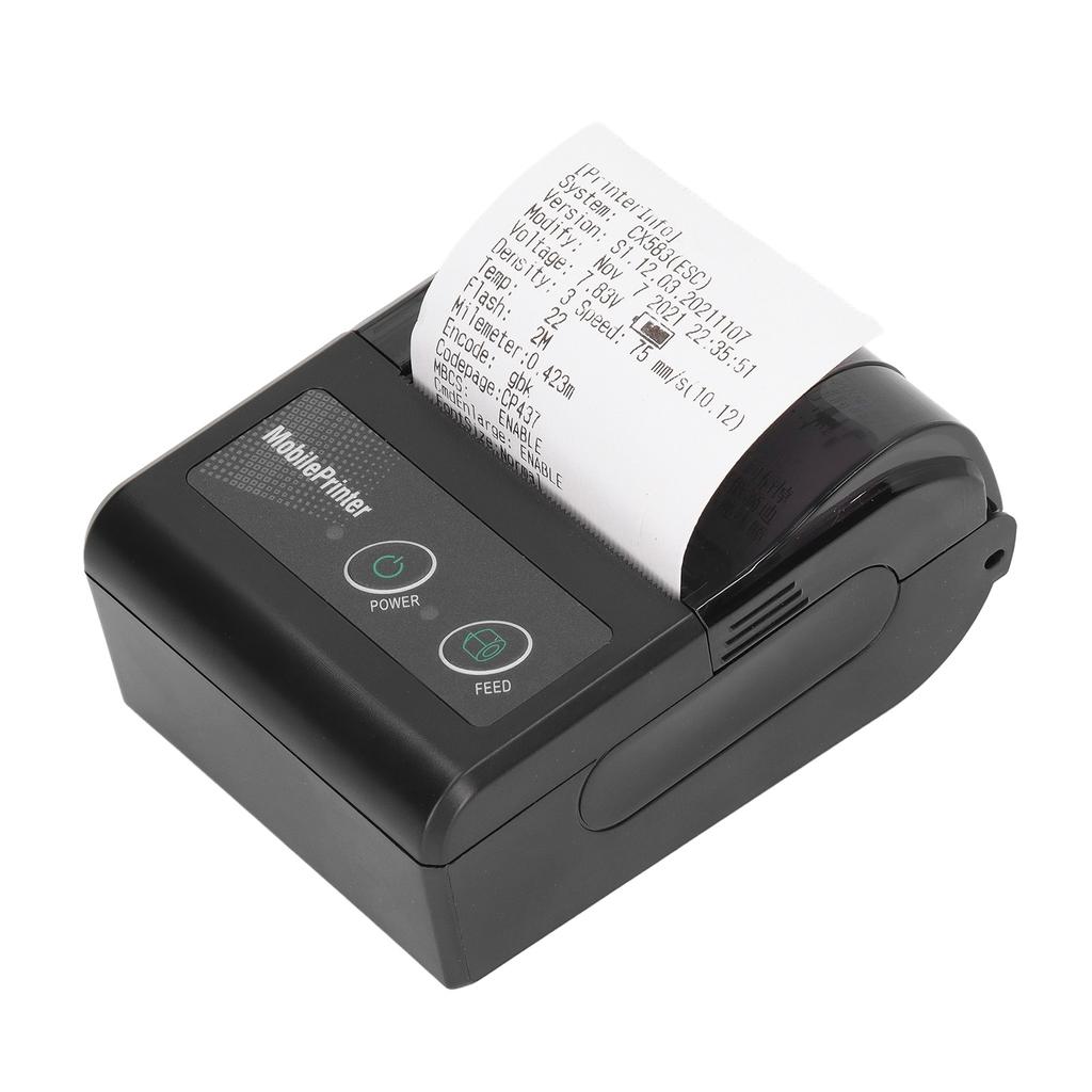 Bluetooth Receipt Printer Smartphone Control 200dpi Thermal Label Printer Receipts Printer with 1 Roll Printer Paper