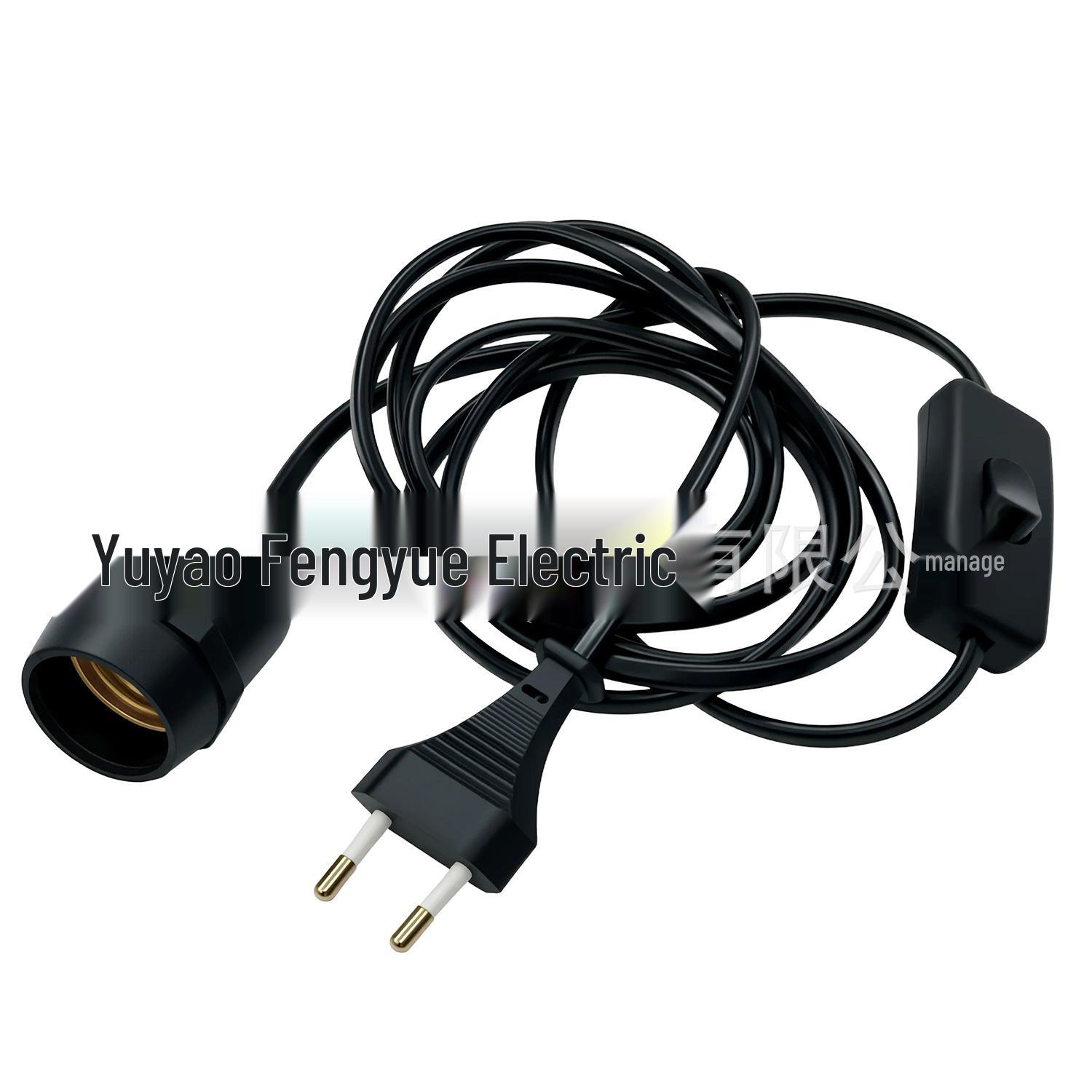 

1.5m Pendant Light with E27 Socket, EU Plug, and In-line Switch чорний