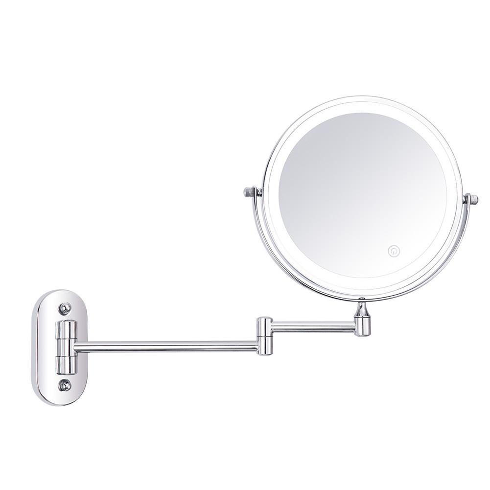 8 inch Folding Led Makeup Mirror Wall mounted Double sided Mirror With Light 5 Times Magnifier Battery models