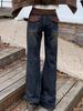Women's Retro High Waist Distressed Micro Flare Jeans - Petite Slimming Wide Leg Autumn Trend