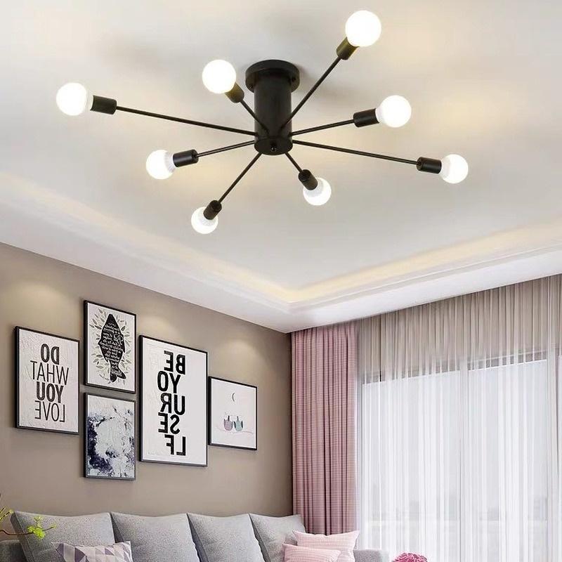 6/8/10 Head Multi-pole Ceiling Light Retro Industrial Loft Nordic Dome Light Home Decoration Lighting (bulb Not Included)