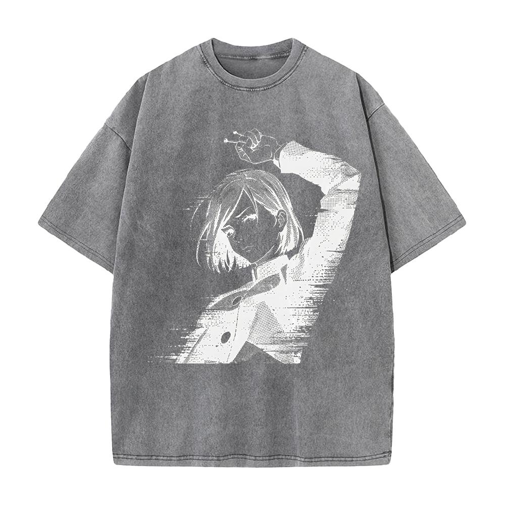 Kugisaki Nobara Potisknuté Tričko Anime Jujutsu Kaisen Oblečení Muži Ženy Retro Prané Trička Bavlněné Tričko Harajuku Unisex Tričko