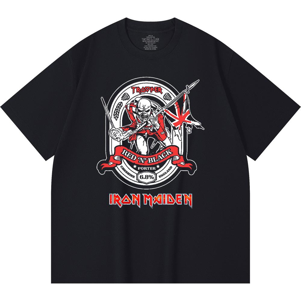 230 g/m² 100% Bavlna T-shirt Heavy Metal Rocková Kapela Tisk Populární Hudby Unisex Těžký Bavlněný T-shirt