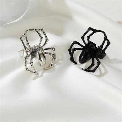 Stainless Steel Biker Mens Rings Promise Hip Hop Spider Ring Punk Halloween Simulation Animal