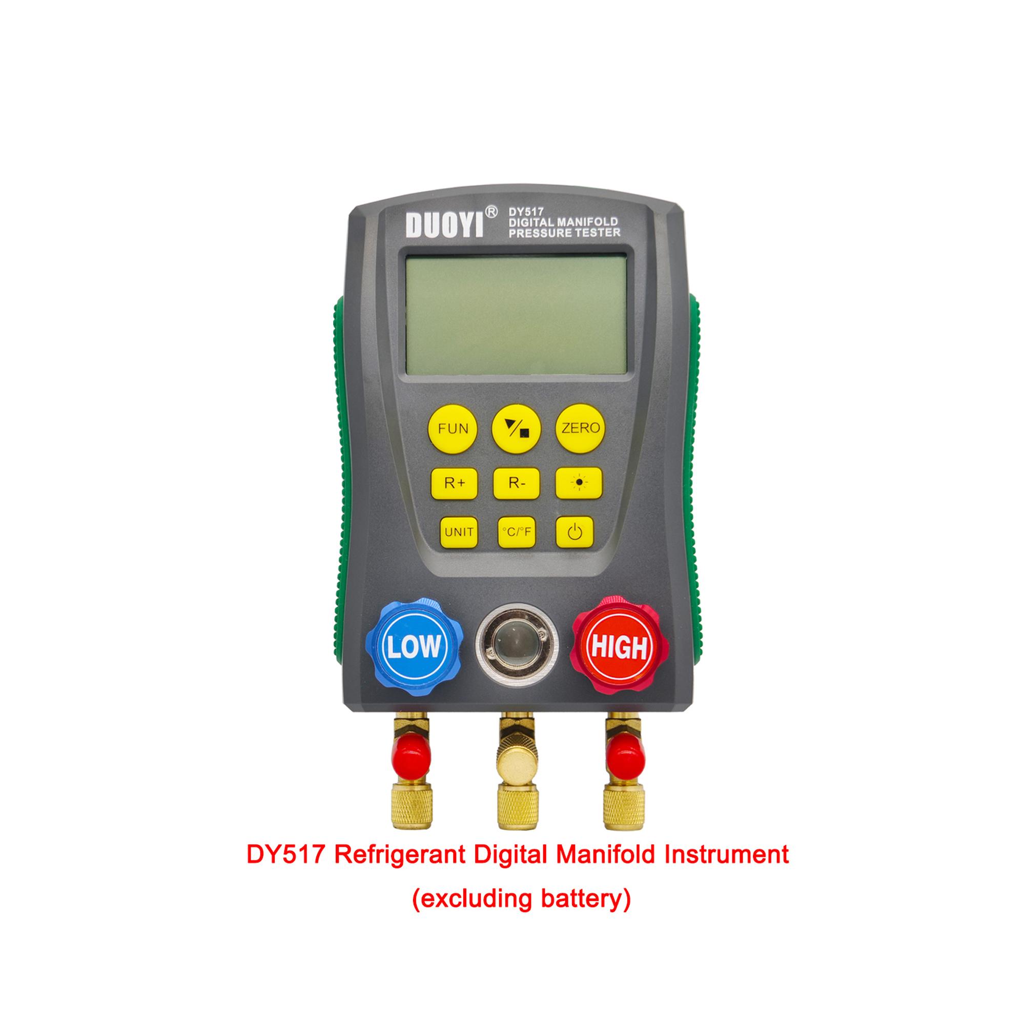 

Цифровой манометрический комплект для хладагента DY517, вакуумный манометр для HVAC, электронный коллектор (Батарейки в комплект не входят)