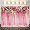1pc Flower photography background Wedding - birthday pink flower background banner flower photography background Dessert table