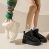 Heightened Thick-soled Snow Boots for Women 2025 Waterproof Winter New Popular Non-slip Thickened Leather Velvet Warm Cotton Shoes