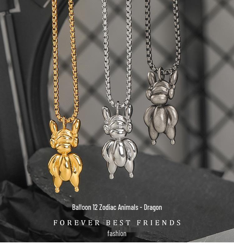 Twelve Zodiac Dragon Titanium Steel Necklace - European & American Original Design