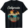Retro Palm Trees California TShirt Sunset In California Tshirt Men Women Fashion Cotton Tee Tops for Him and Her In California