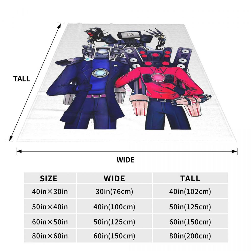 Skibidi Toilet Funny Blanket Soft Warm Flannel Throw Blanket Cover for Bed Living room Picnic Travel Home Couch