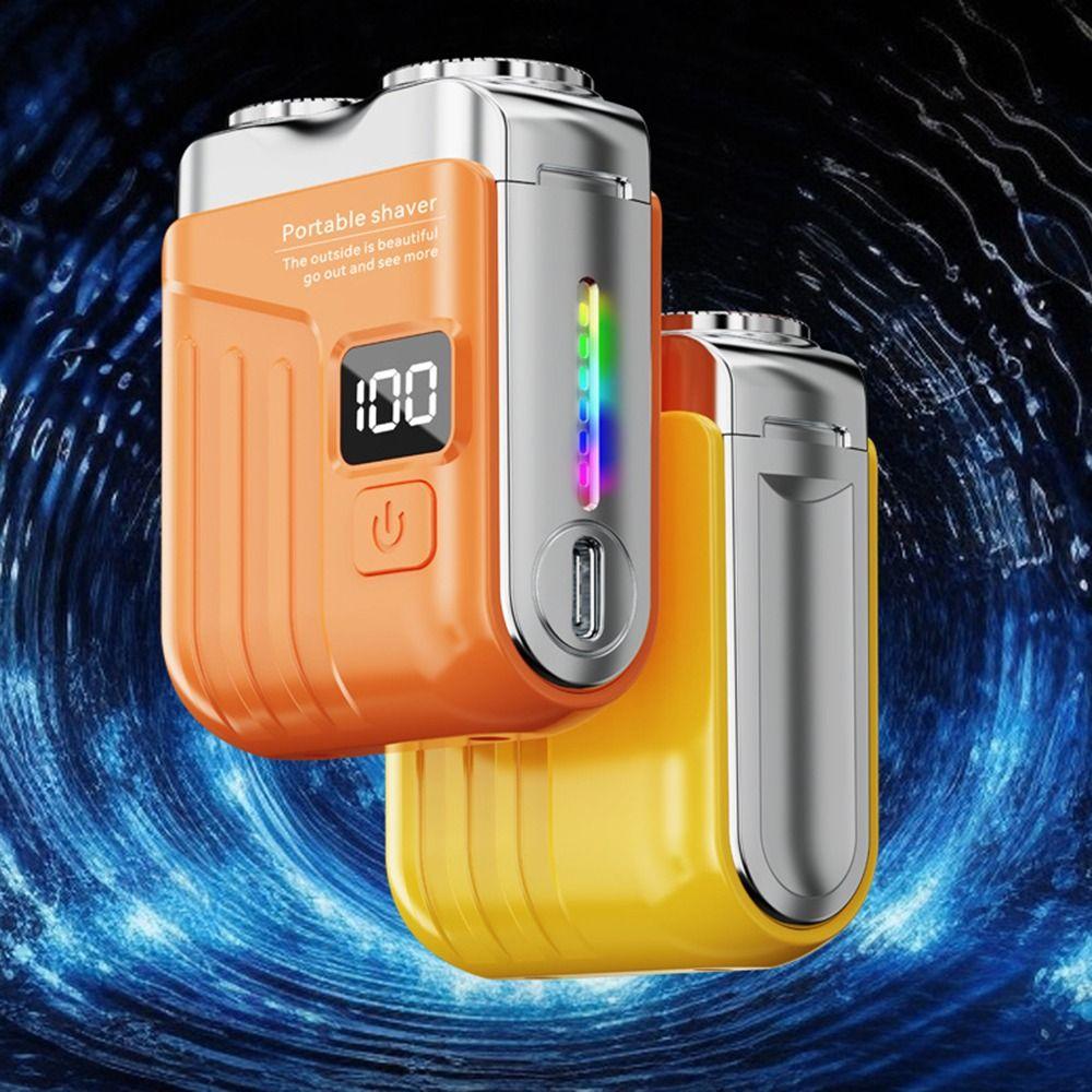 Ultra Clean Mini Electric Shaver with Digital Display Facial Beard Trimmer Double Head Razor  Men