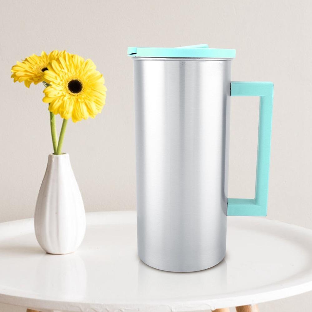 Double Wall Insulation Layer Kettle Rustless Steel Beverage Pot Office Drinking Supply