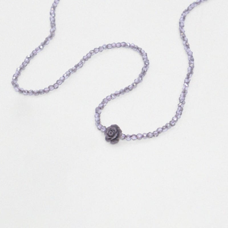 Kiee Oshimu (Silver925) 706 Stone Rose Beads Necklace
